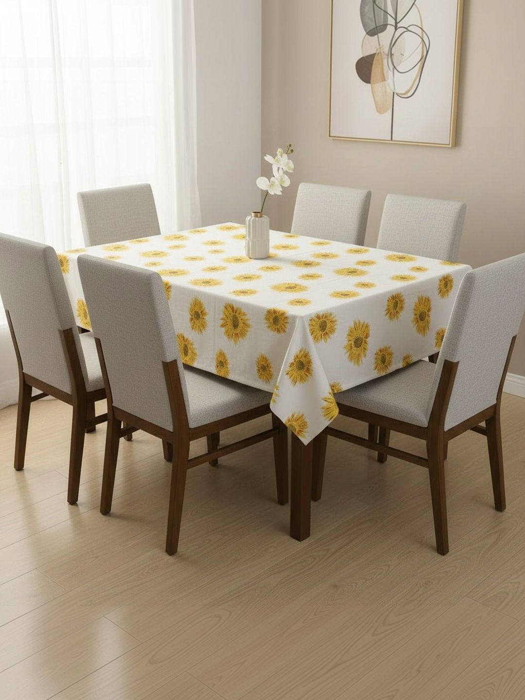 HOMEMONDE HOMEMONDE Multicoloured Floral Cotton 6-Seater Table Cover