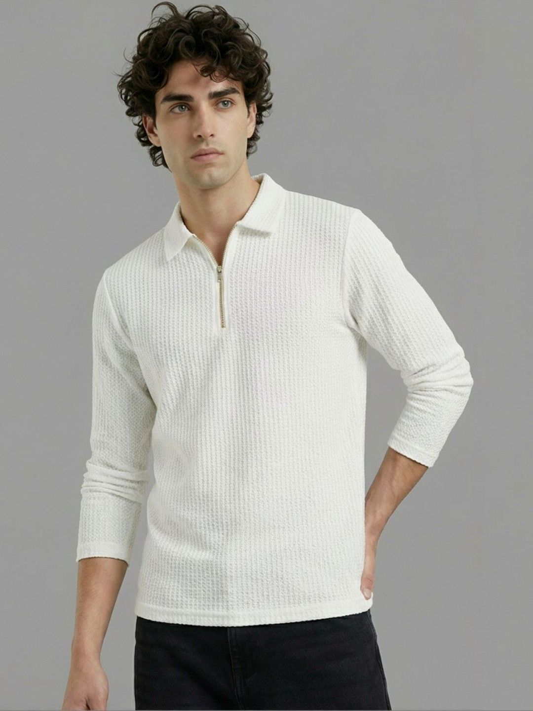 glitchez Men Polo Cotton Blend Men Full Sleeve Casual Regular Fit Tshirts