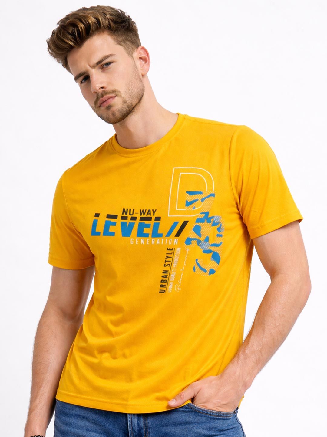 Here&Now X Game Begins Men Typography Printed T-shirt