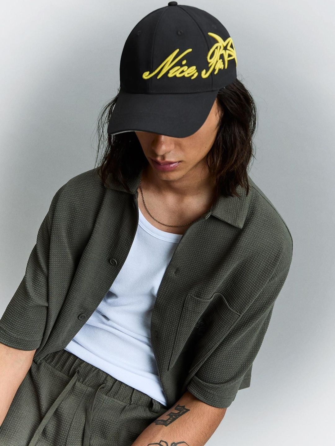 Bershka Men Embroidered Pure Cotton Cap