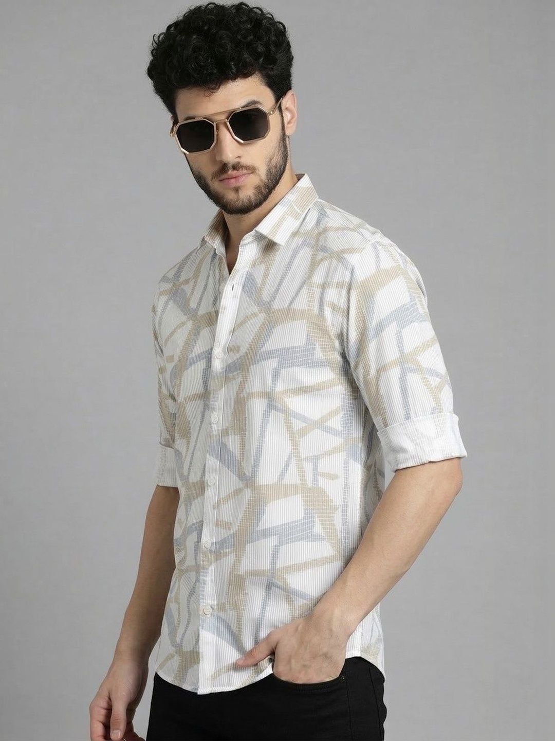 R.Code by The Roadster Life Co. Slim Fit Printed Shirts