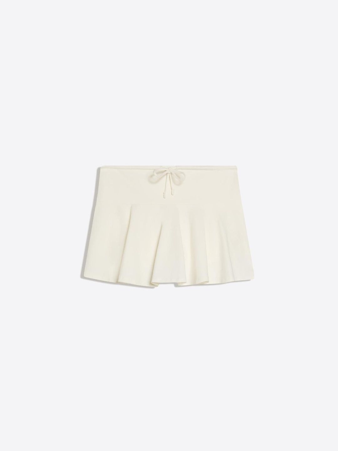Cotton Mini Skort With Tie Waist