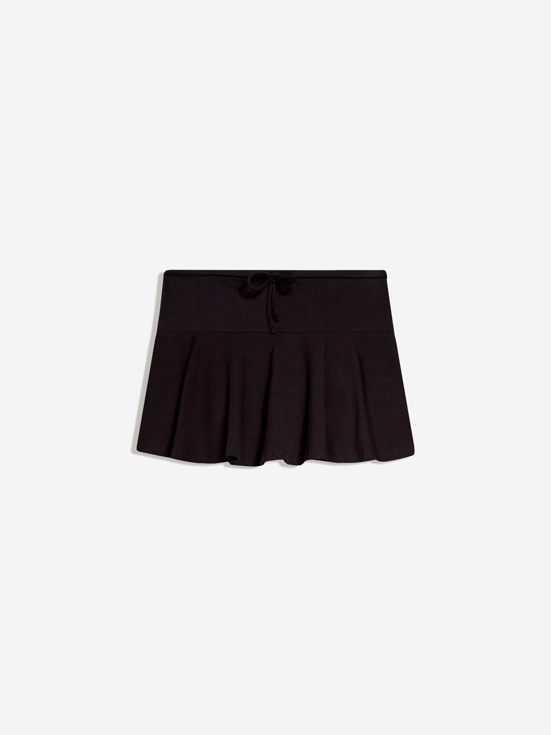 Cotton Mini Skort With Tie Waist