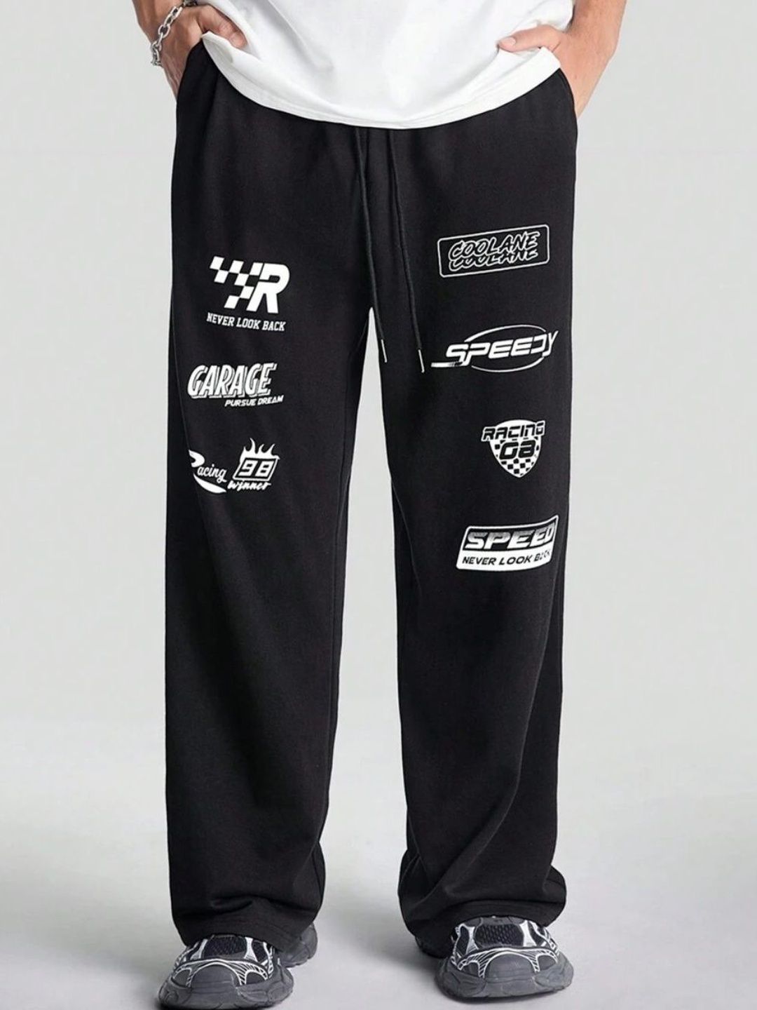 Buy R.Code by The Roadster Life Co. Black Printed Loose Fit