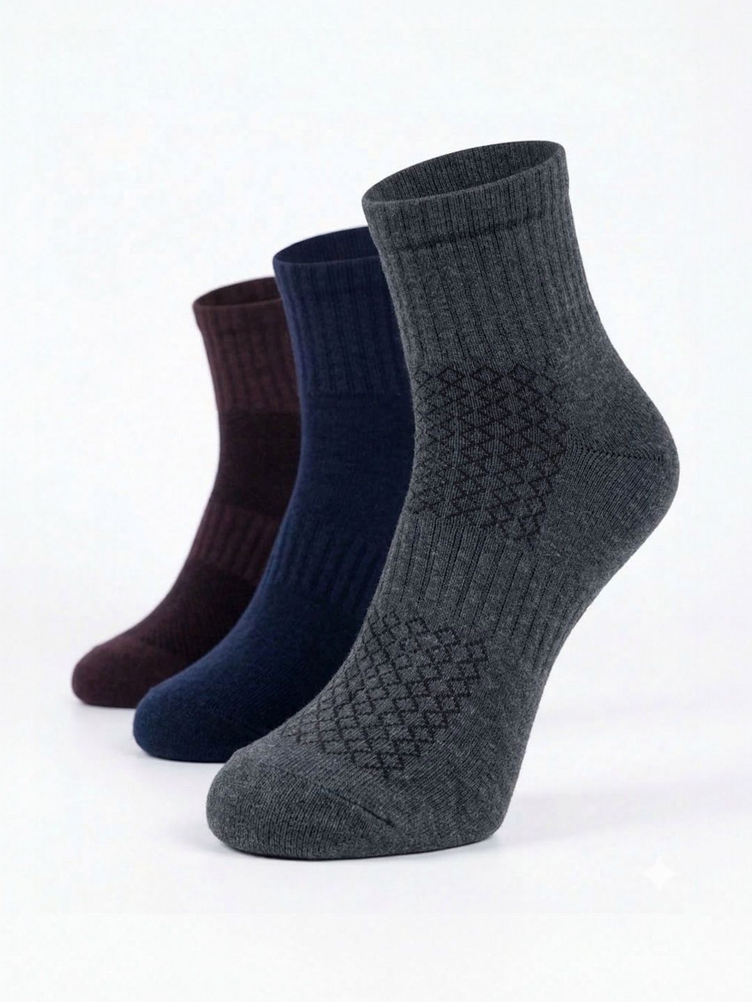Dollar Men Pack of 3 Cotton Assorted Ankle Length Socks