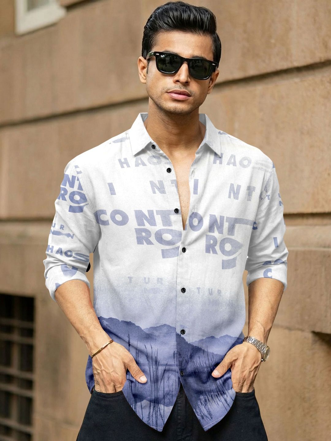 SANBROS Men Cotton Printed Shirts