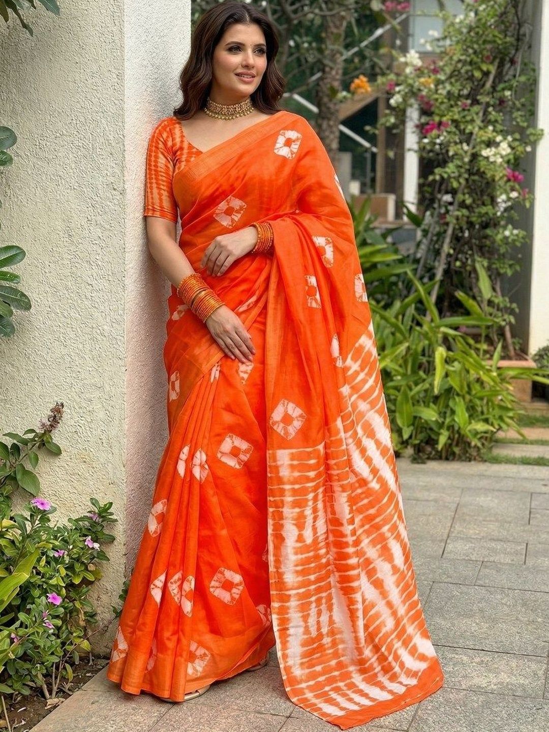 Kalista Tie Dye Printed Cotton Sarees