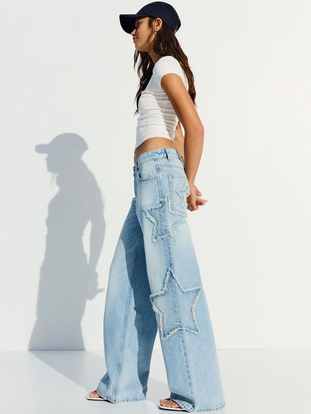 Low Rise Boyfriend Jeans With Stars