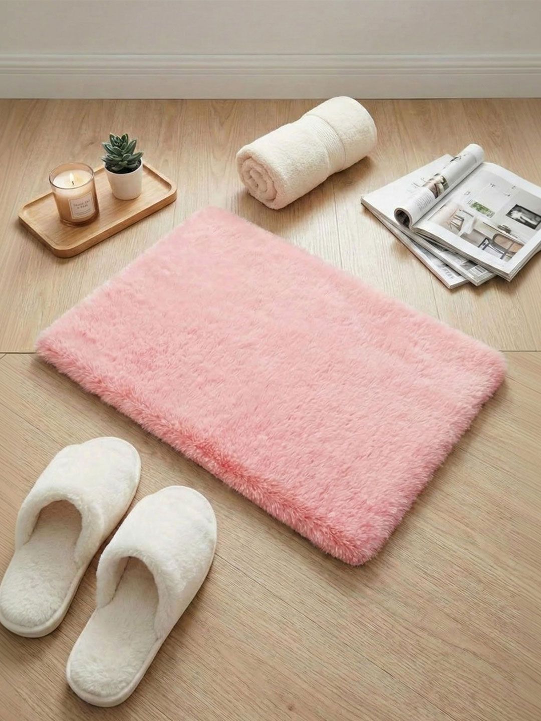RAINBOW FURNISHINGS Pink Coir Anti-Skid Doormats