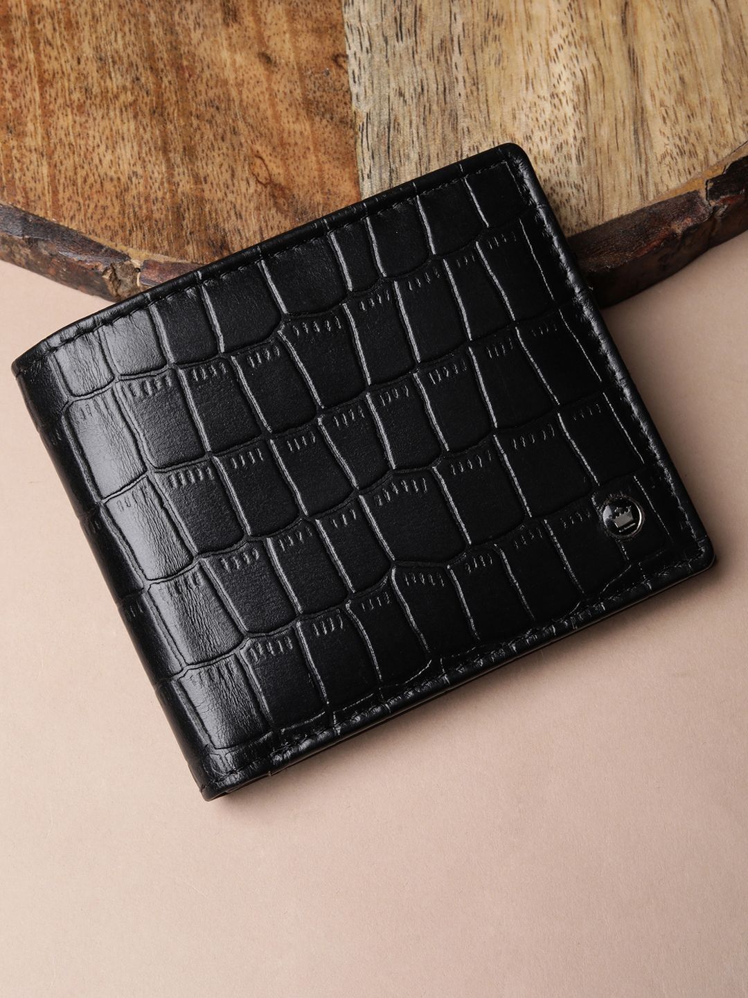 Louis Philippe Men Textured Leather Wallets