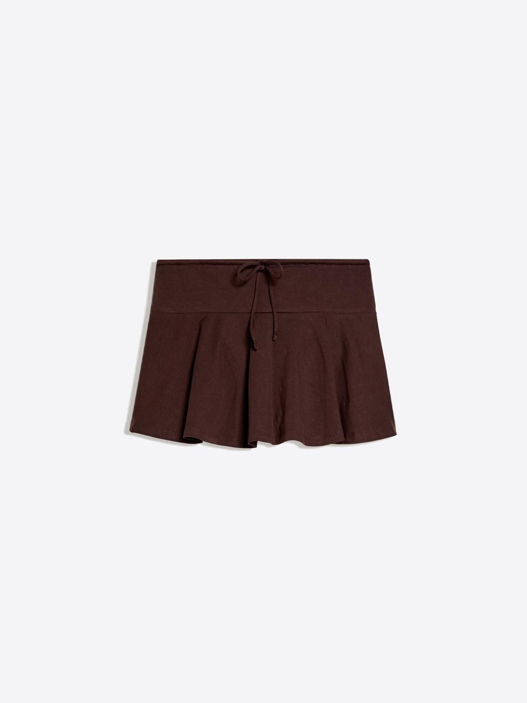 Cotton Mini Skort With Tie Waist