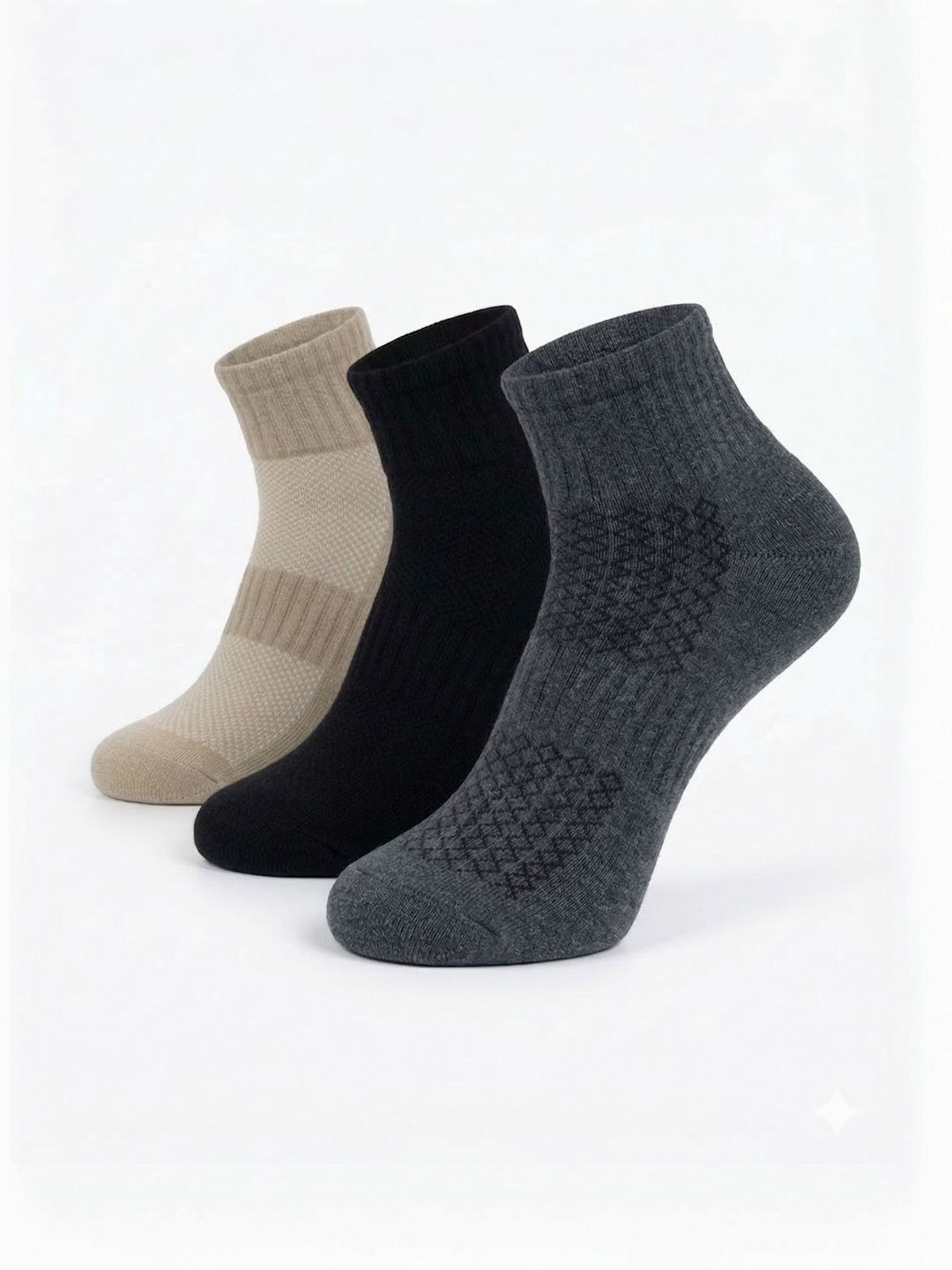 Dollar Men Pack of 3 Cotton Assorted Ankle Length Socks