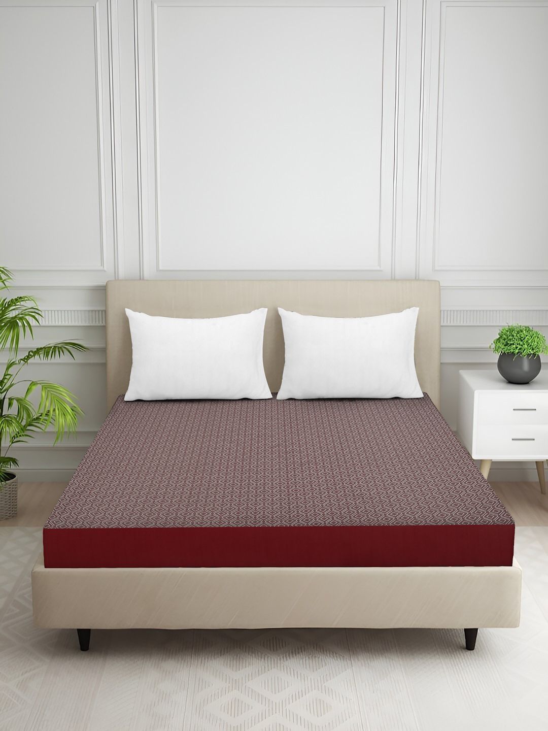 Creeva Creeva Red Polyester Water Resistant Mattress Protector
