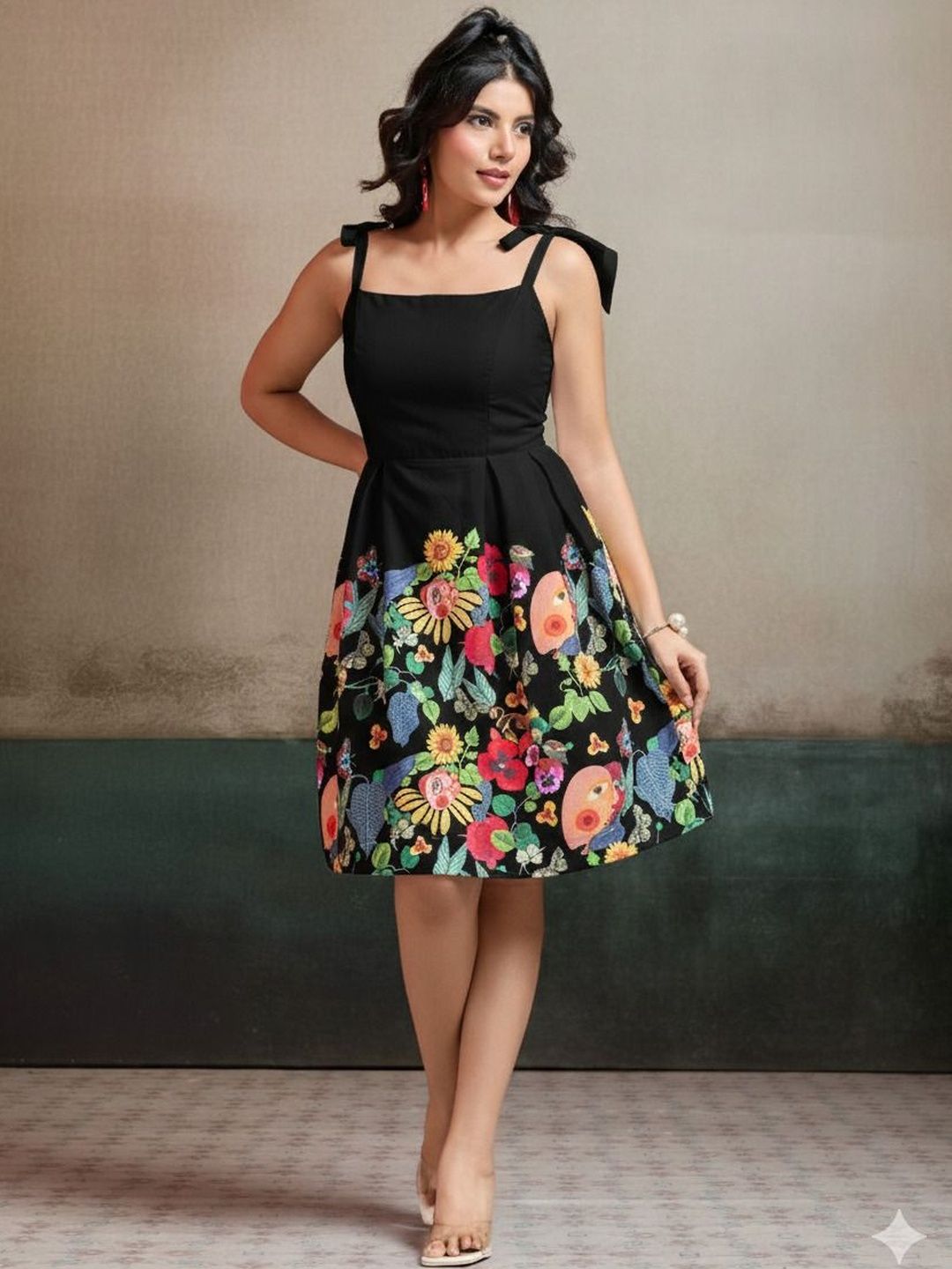 HERE&NOW Floral Print Fit & Flare Dress