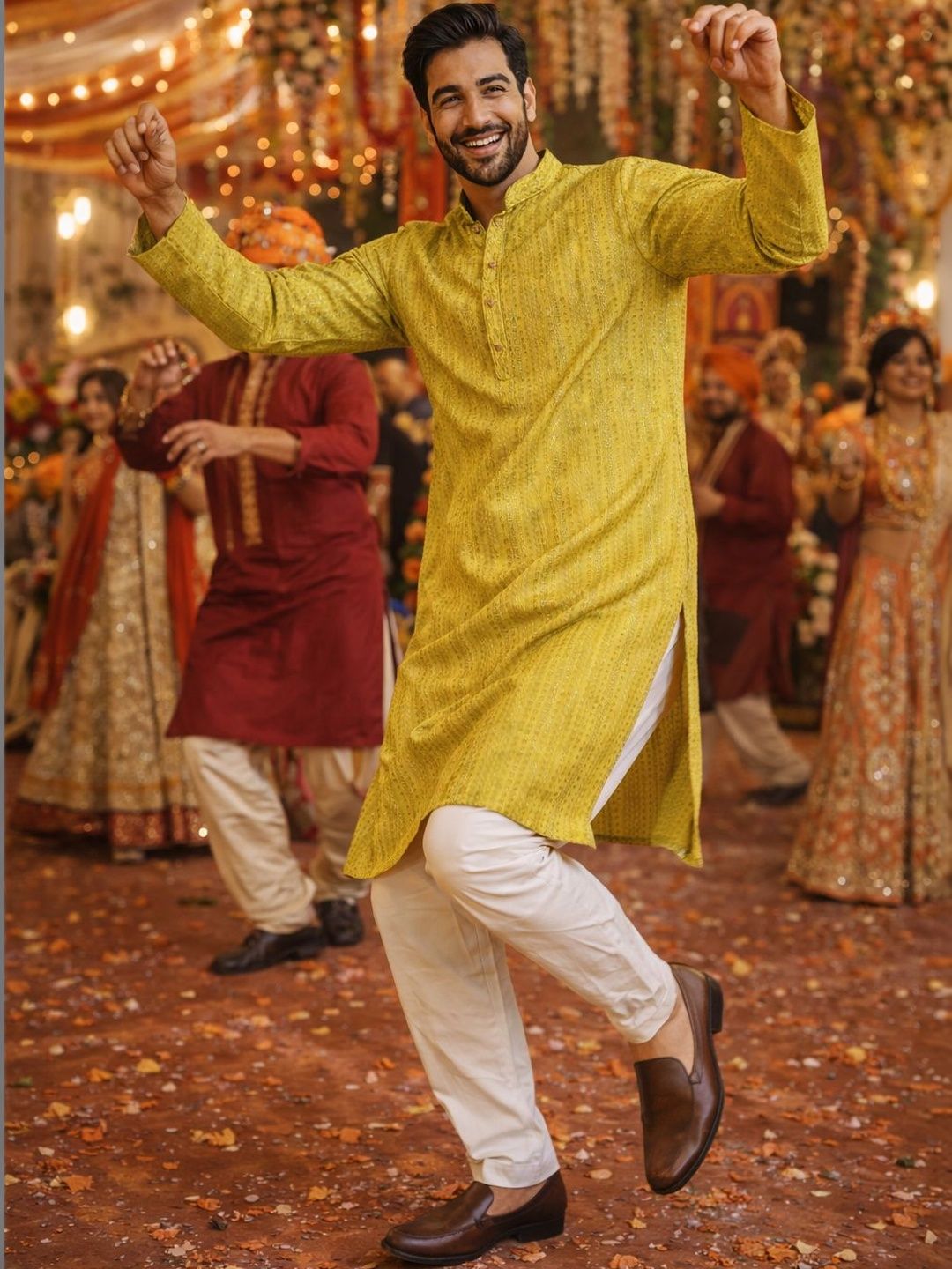 HERE&NOW Ethnic Motifs Embroidered Sequinned Kurta