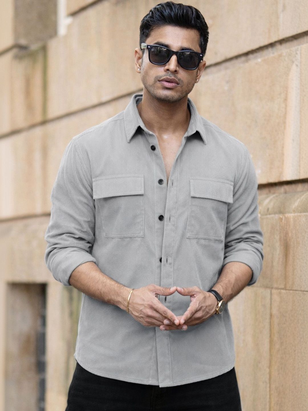 CHROVEL Men Corduroy Jacket