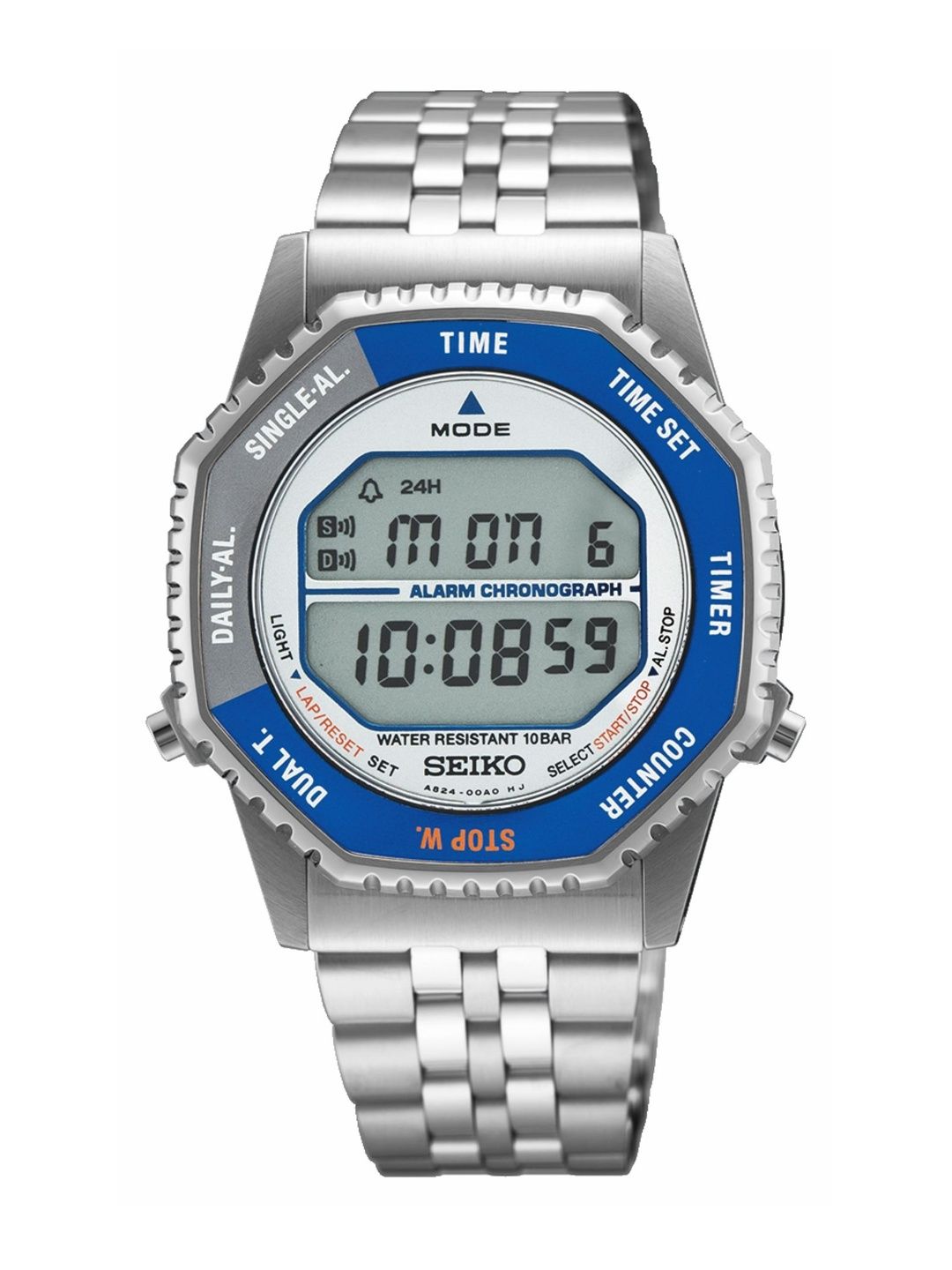 SEIKO SEIKO Men Dial & Stainless Steel Straps Digital Watch SMGG21P1