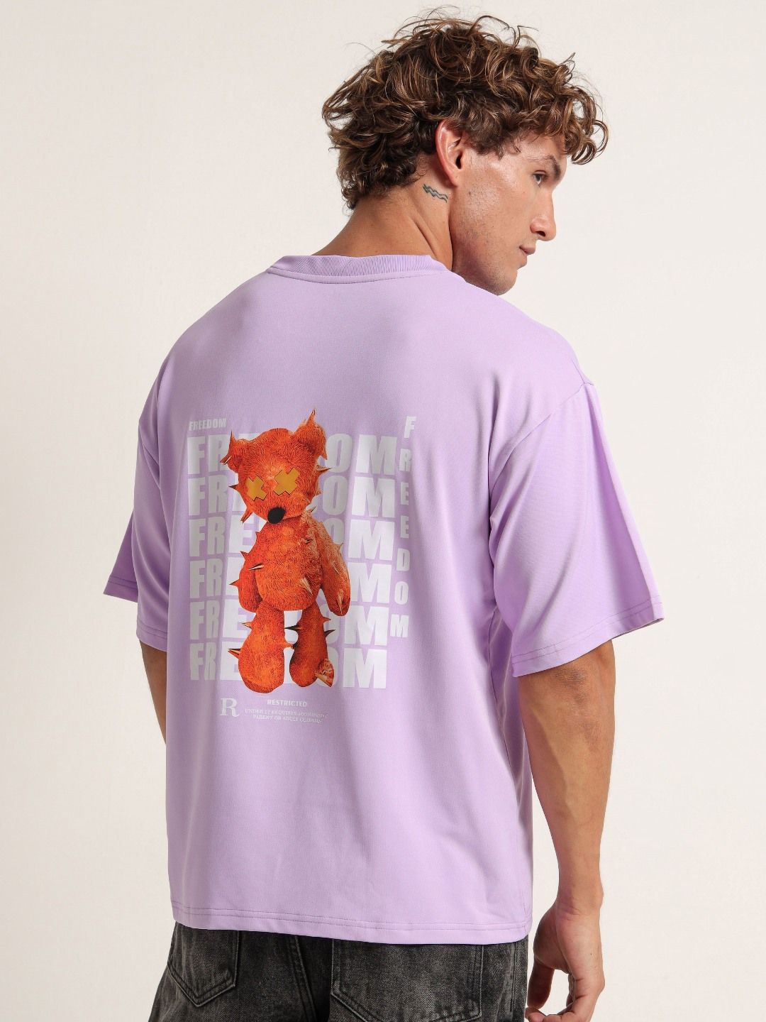 MOHICANS Lavender Relaxed Fit Graphic T-shirt for Men