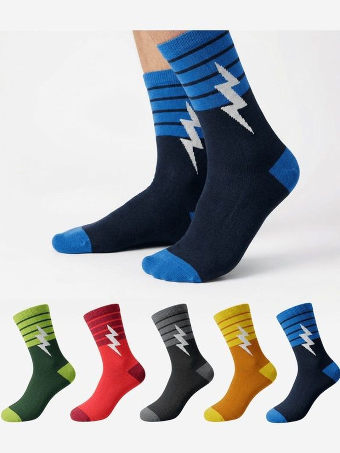 PRASTHAN Men Pack of 5 Cotton Ankle Length Socks