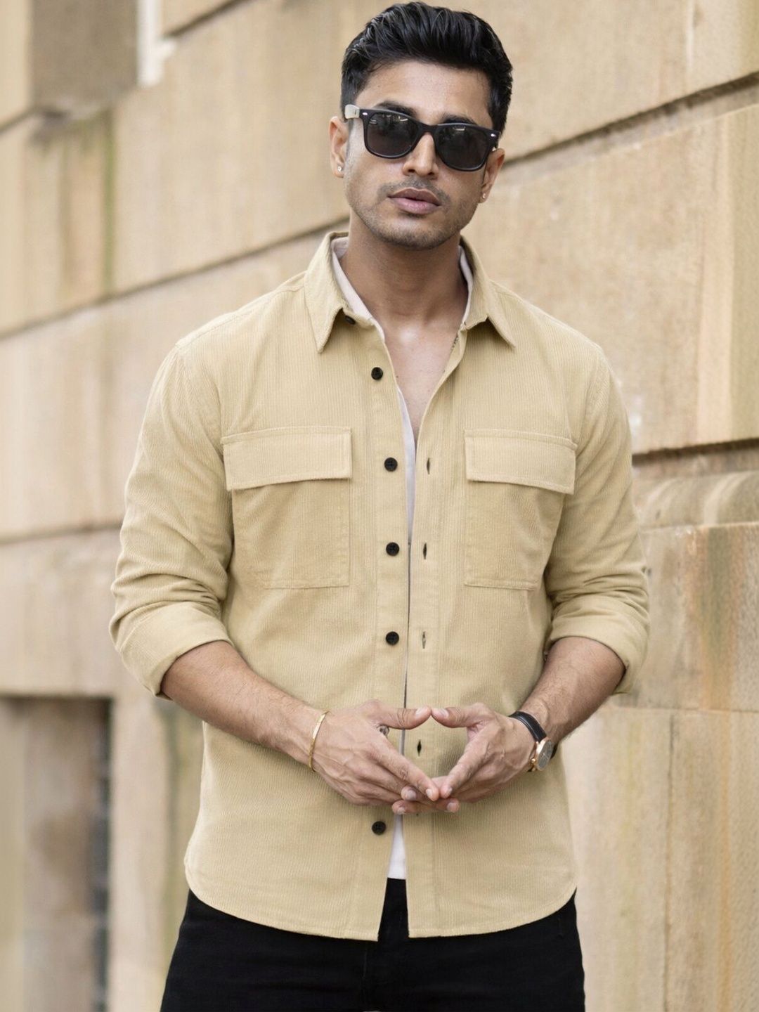 CHROVEL Men Corduroy Jacket