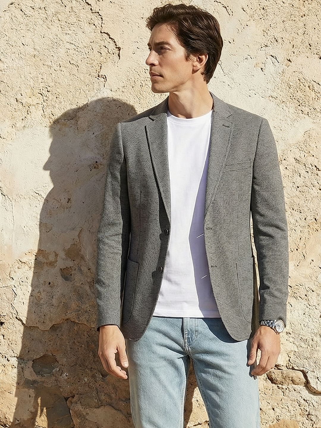 Mast & Harbour Self Design Single Breasted Casual Blazer