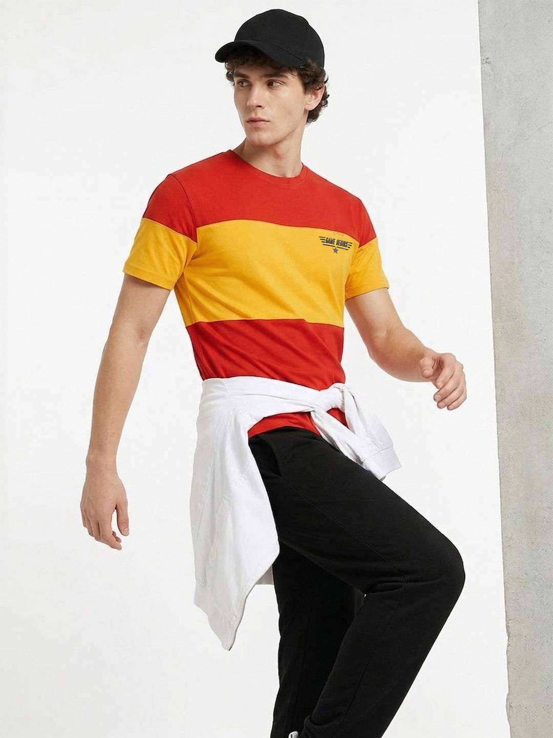 Here&Now X Game Begins Men Colourblocked Pockets T-shirt