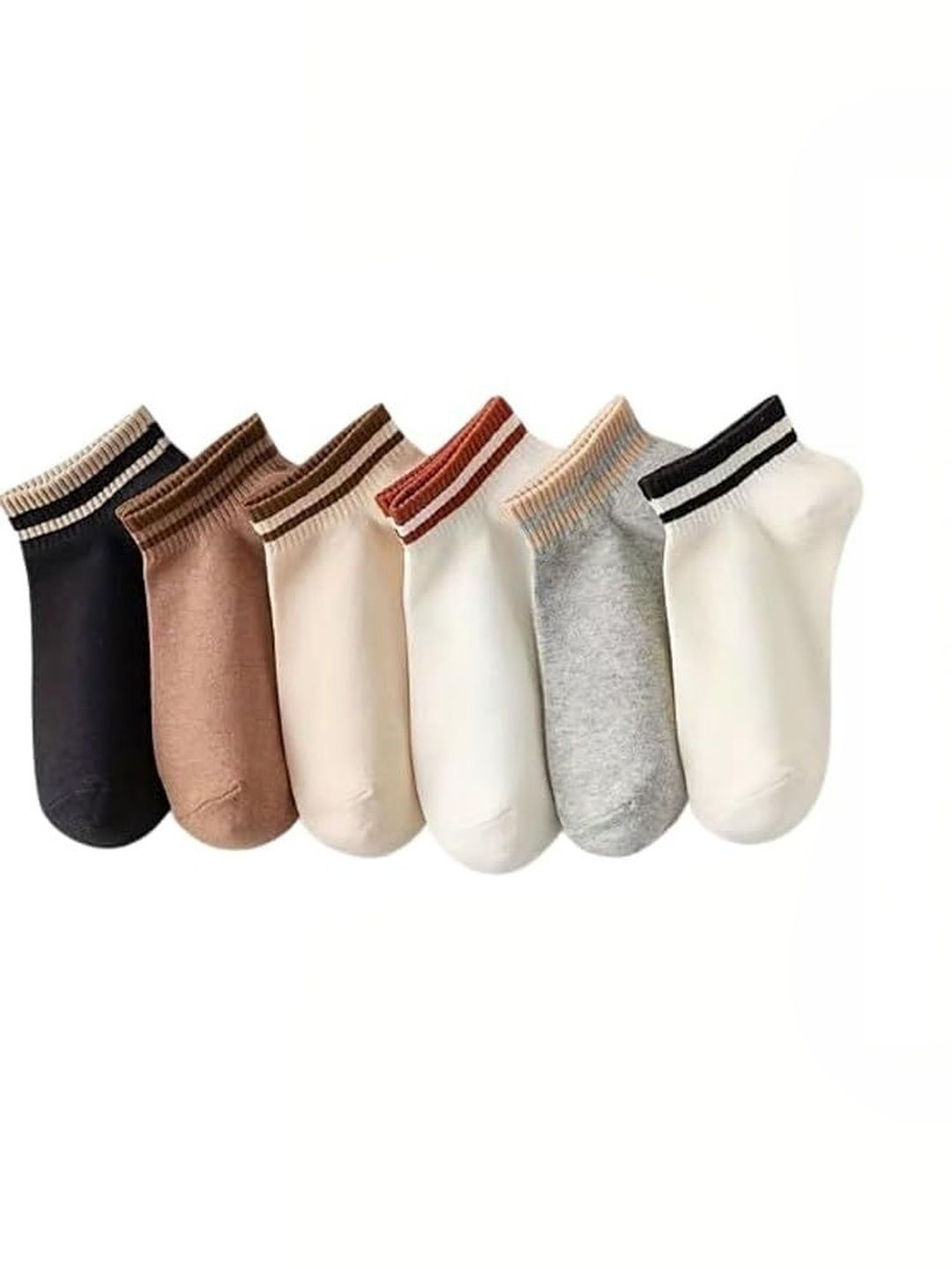 PRASTHAN Men Pack of 6 Cotton Blend Ankle Length Socks