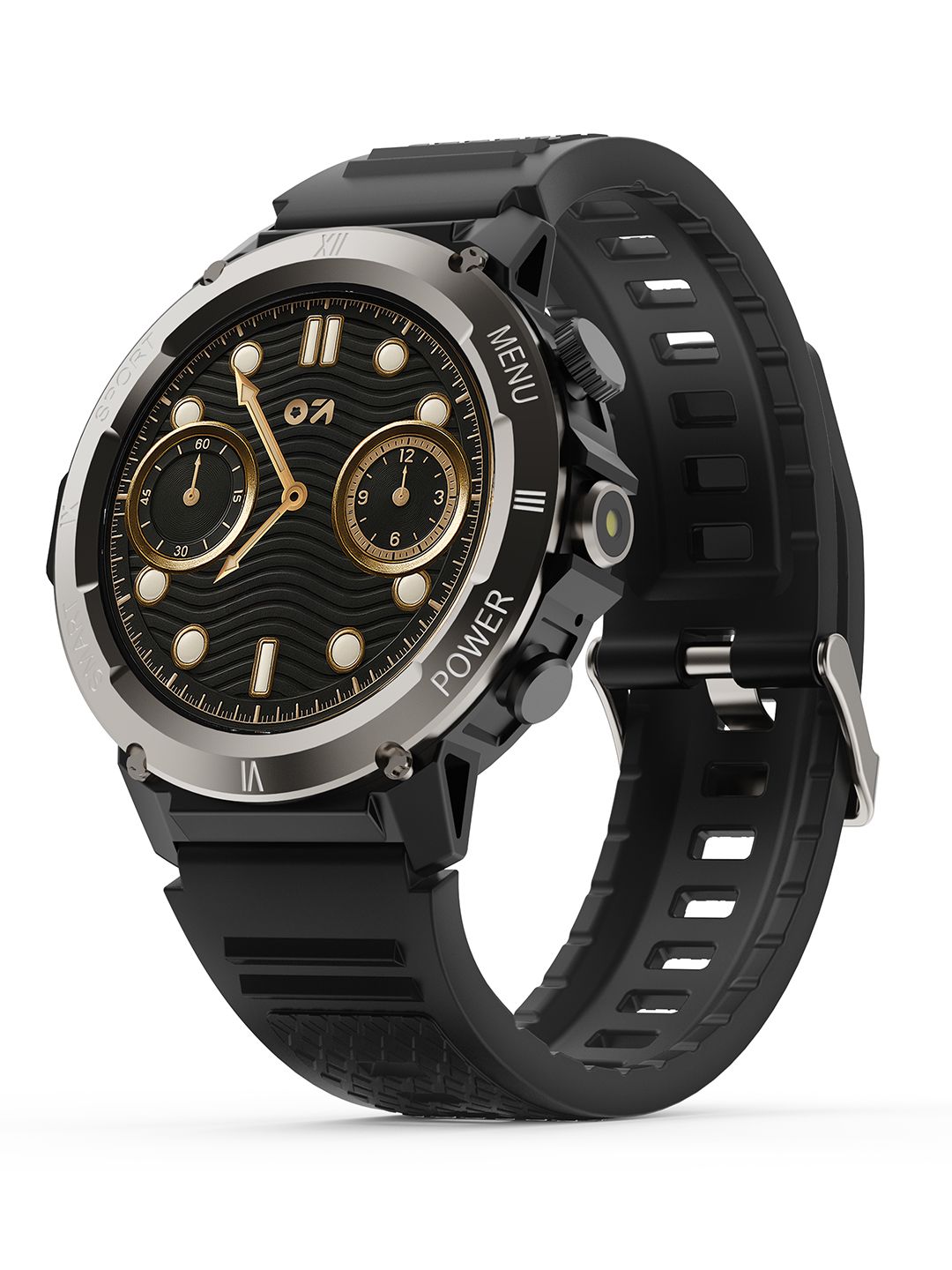 GOBOULT Tuff Hawk Smartwatch with 1.39 HD Display, Working Crown & Quick Access Torch