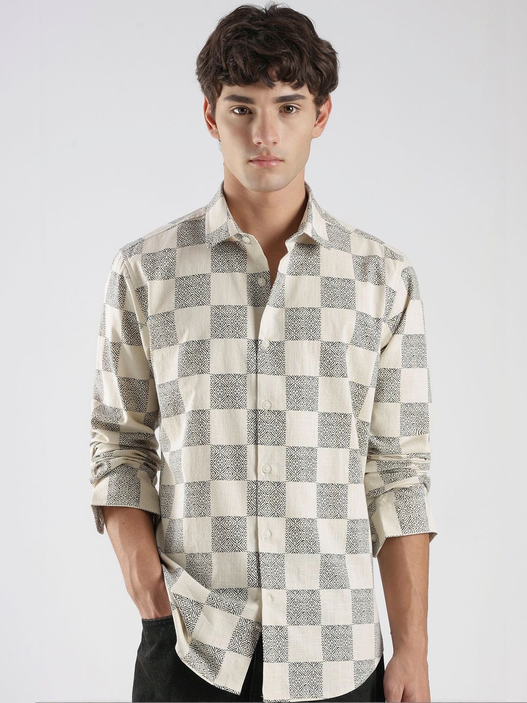 HERE&NOW Men Slim Fit Printed Casual Shirt