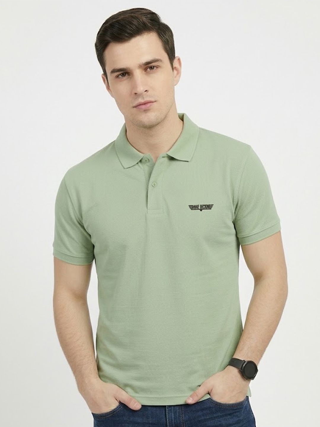 Here&Now X Game Begins Men Polo Collar T-shirt