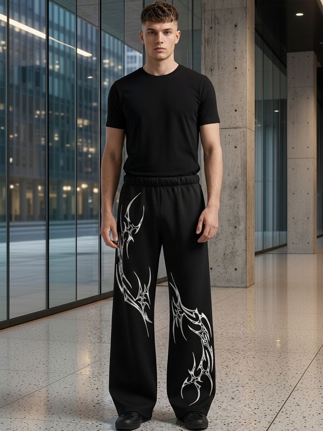 Kasendra Men Straight Fit Graphic Print Joggers