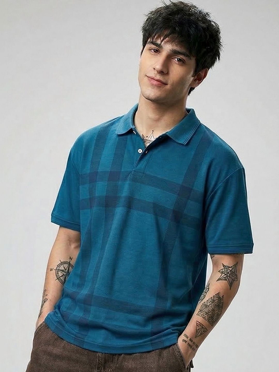 HERE&NOW Mens Polo Regular Fit Half Sleeve Casual Wear Tshirts