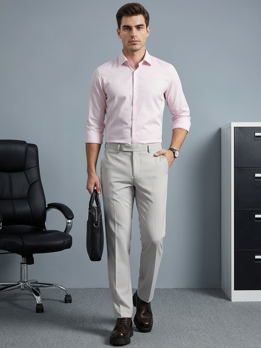 INVICTUS Men Slim Fit Formal Trousers