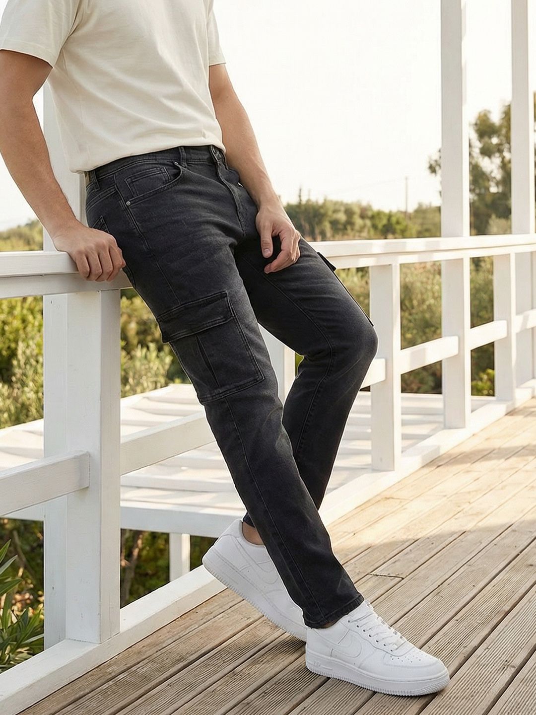 Mast & Harbour Men Slim Fit Light Fade Stretchable Jeans