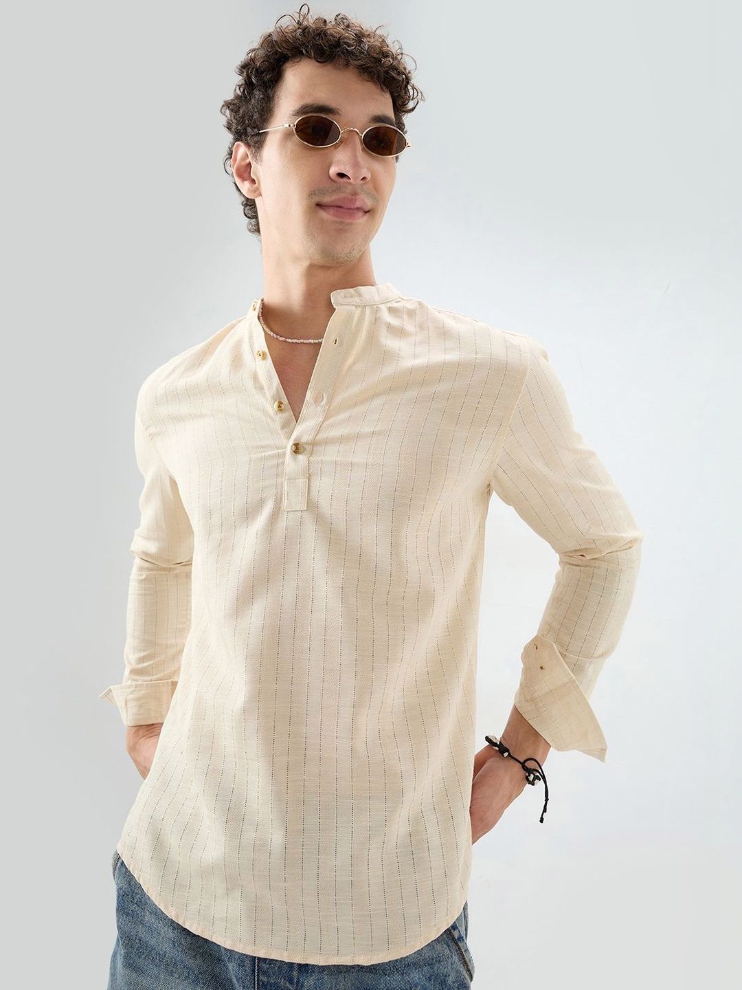VASTRADO Men Striped Cotton Kurta