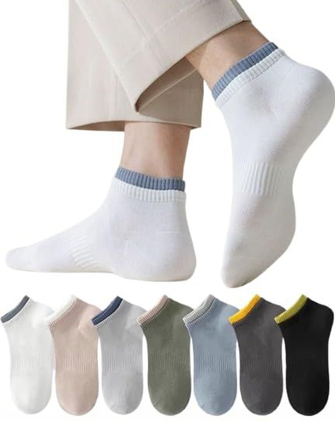 PRASTHAN Men Pack of 7 Cotton Ankle Length Socks