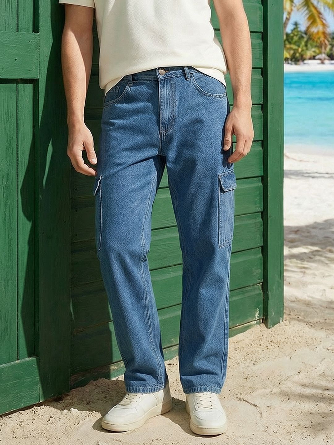 Mast & Harbour Men Straight Fit Light Fade Jeans