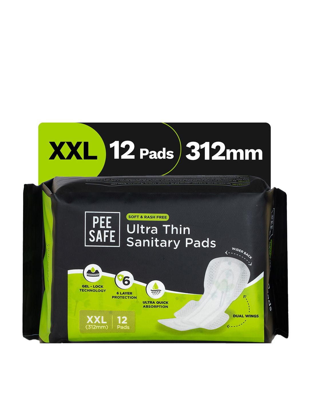PEESAFE PEESAFE Women 12 Pads Comfort Ultra Thin Sanitary Pads - XXL