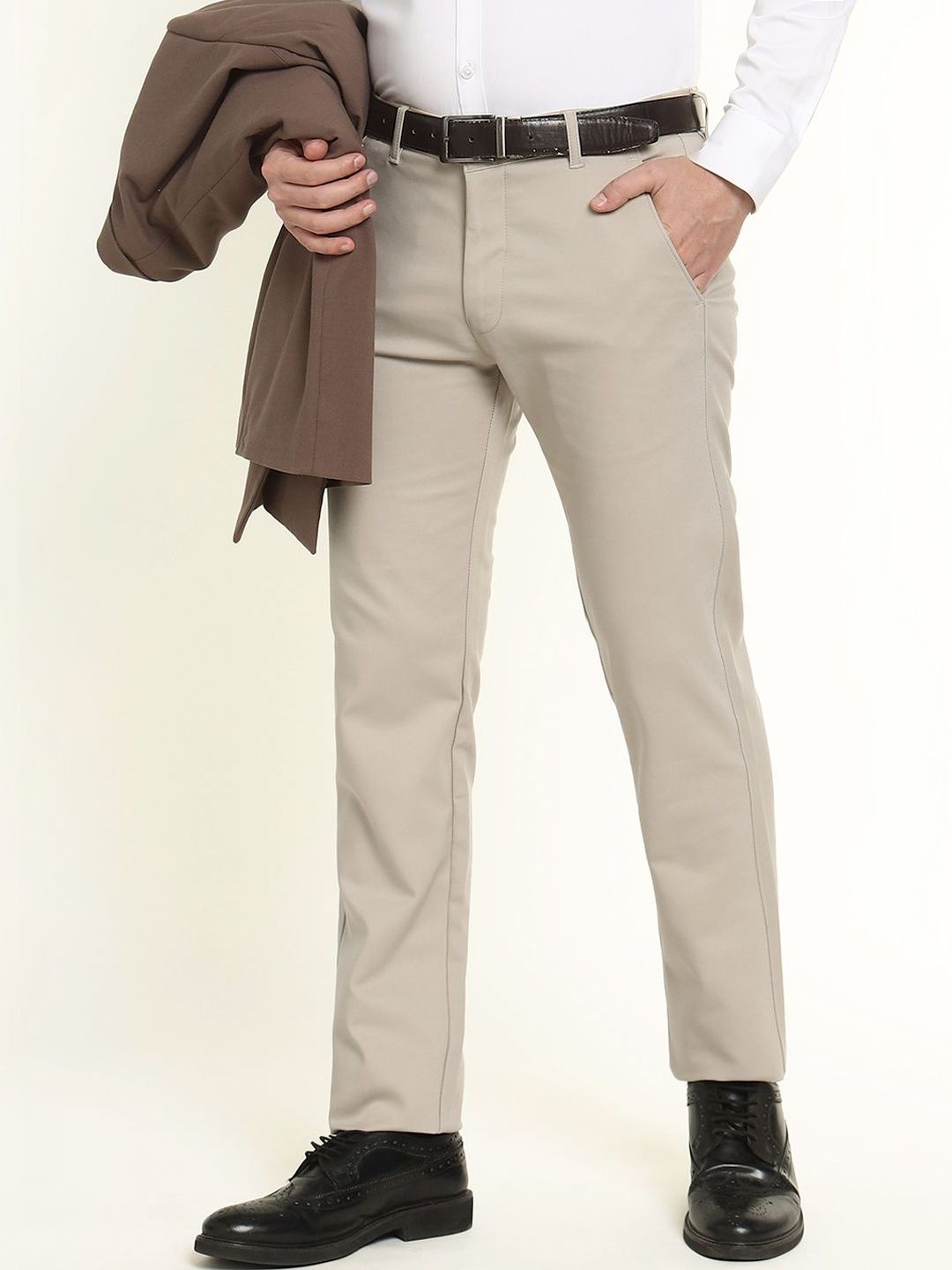 Hancock Men Slim Fit Wrinkle Free Chinos Trousers
