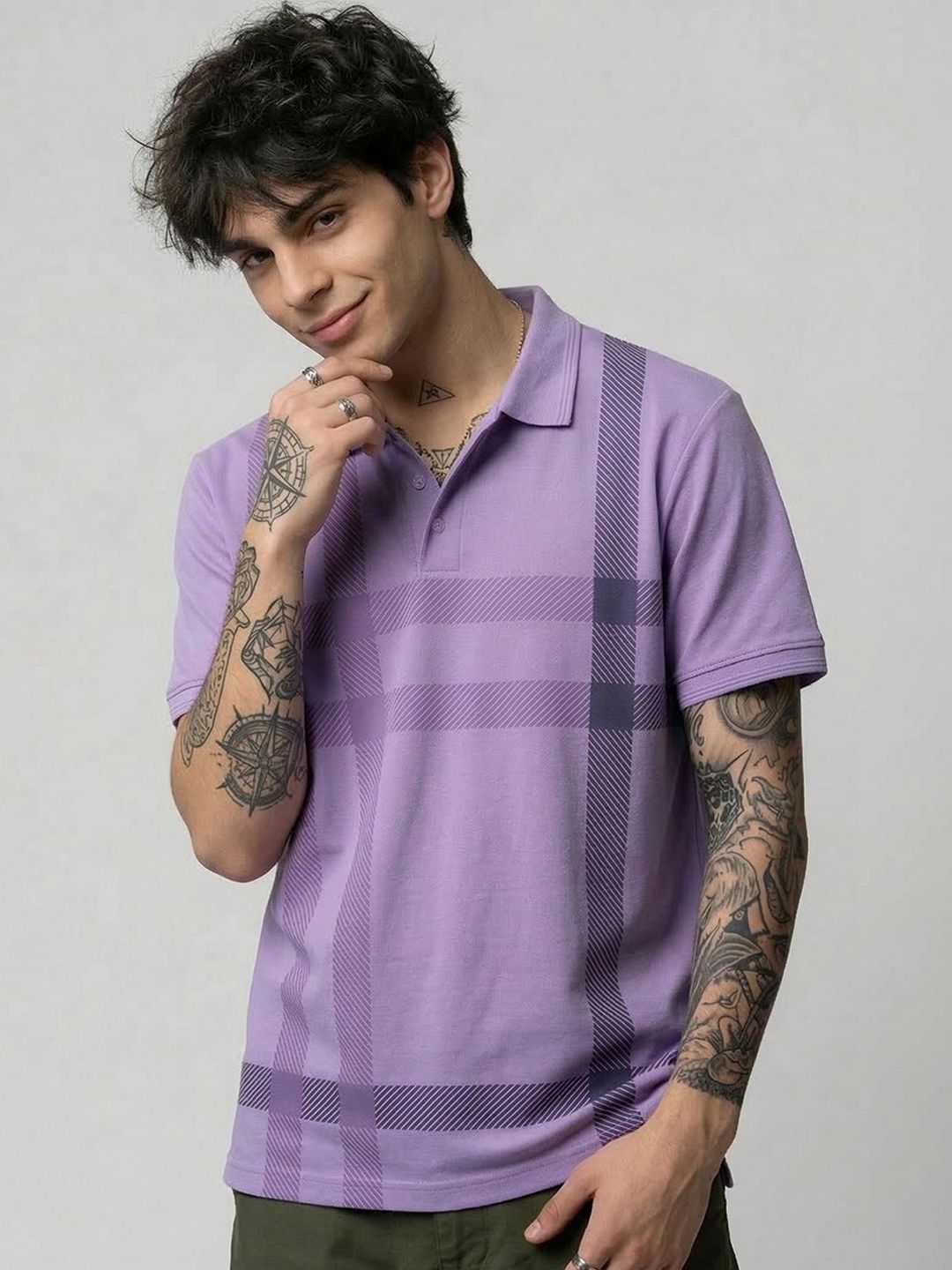 HERE&NOW Mens Polo Regular Fit Half Sleeve Casual Wear Tshirts