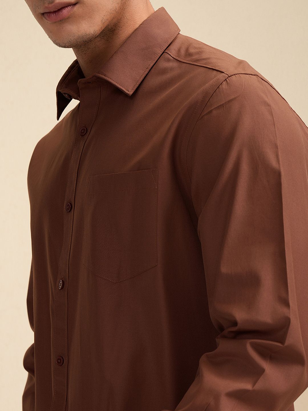 sachin and babi light blue dress Mens Solid Chocolate Brown Color Dress Shirt with Convertible Cuffs