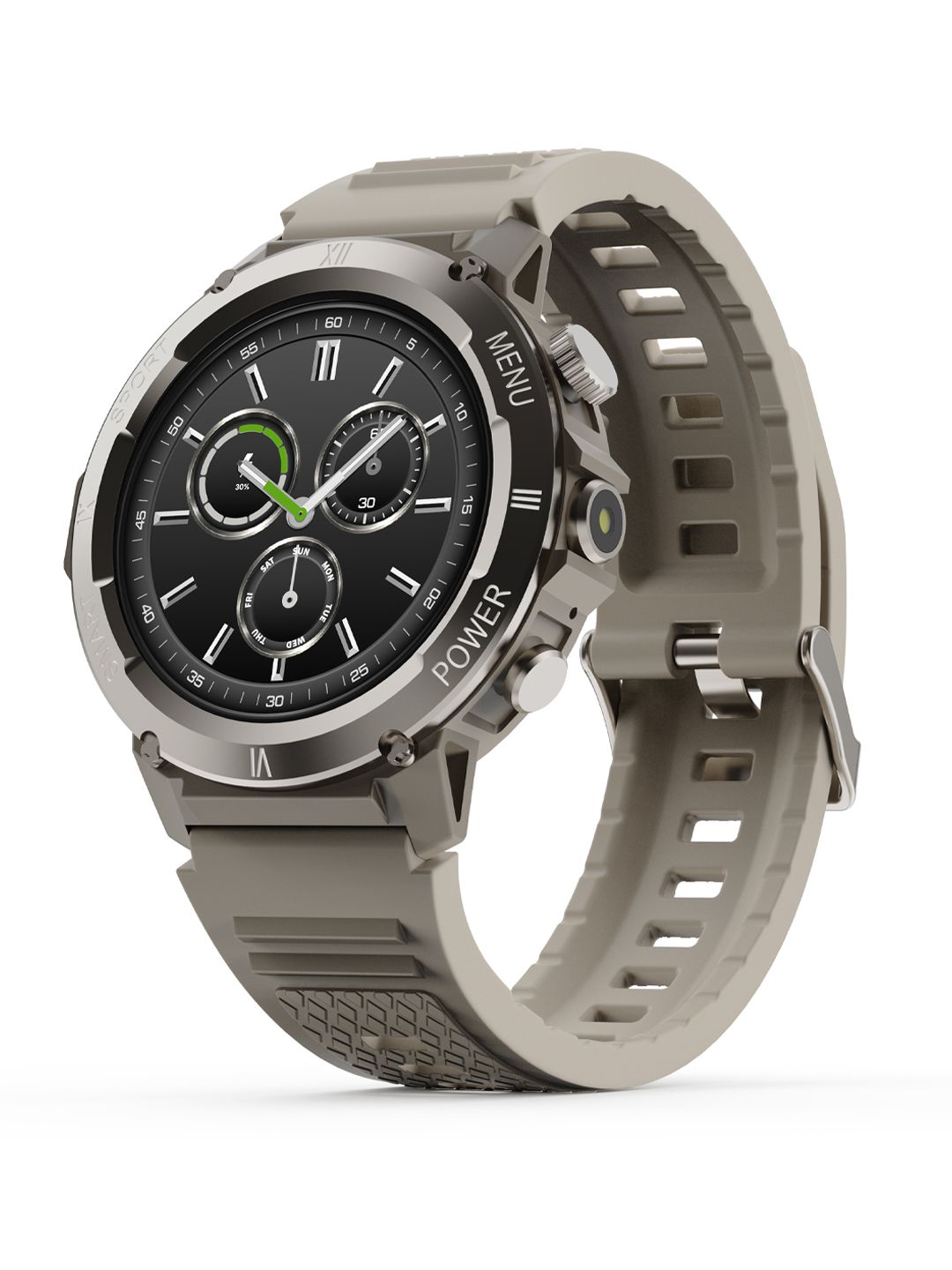 GOBOULT Tuff Hawk Smartwatch with 1.39 HD Display, Working Crown & Quick Access Torch
