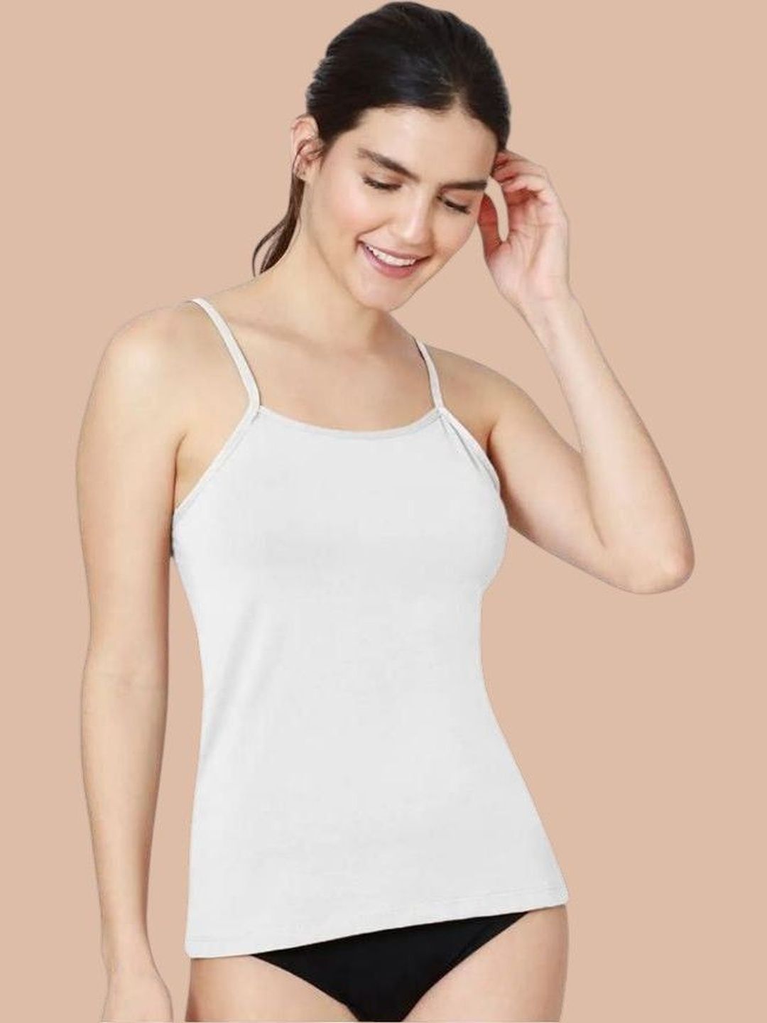 HERE&NOW Women Cotton Camisole Non-Padded Spaghetti Strap with Adjustable Straps
