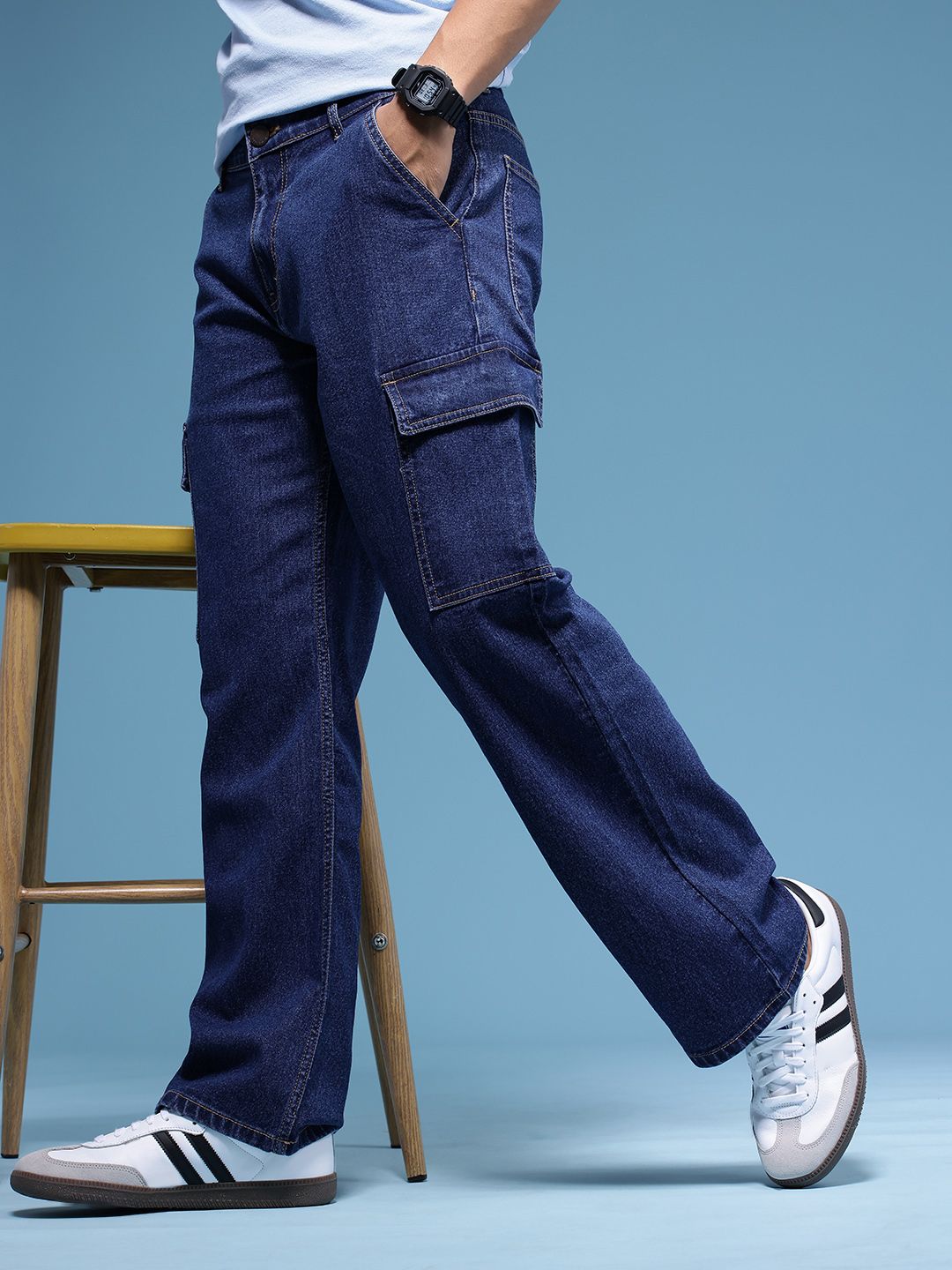 HERE&NOW Men Baggy Fit Stretchable Jeans