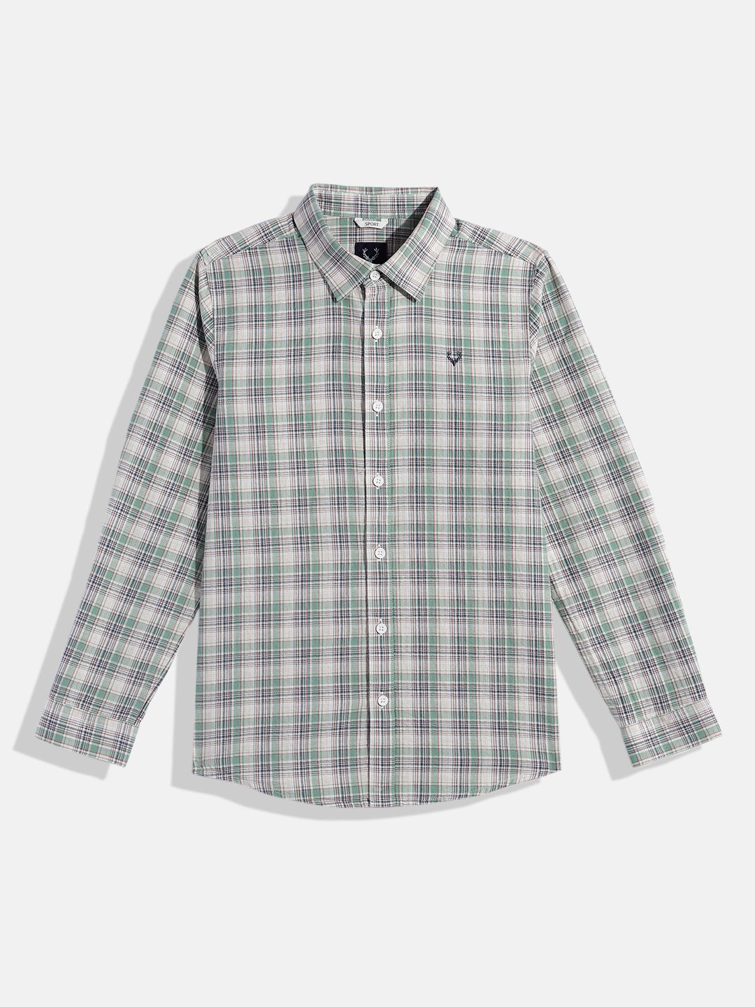 Allen Solly Junior Allen Solly Junior Boys Pure Cotton Sport Fit Checked Casual Shirt
