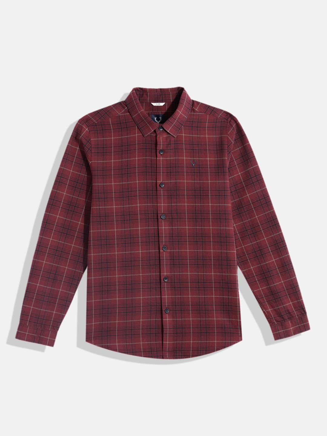 Allen Solly Junior Allen Solly Junior Boys Pure Cotton Slim Fit Checked Casual Shirt