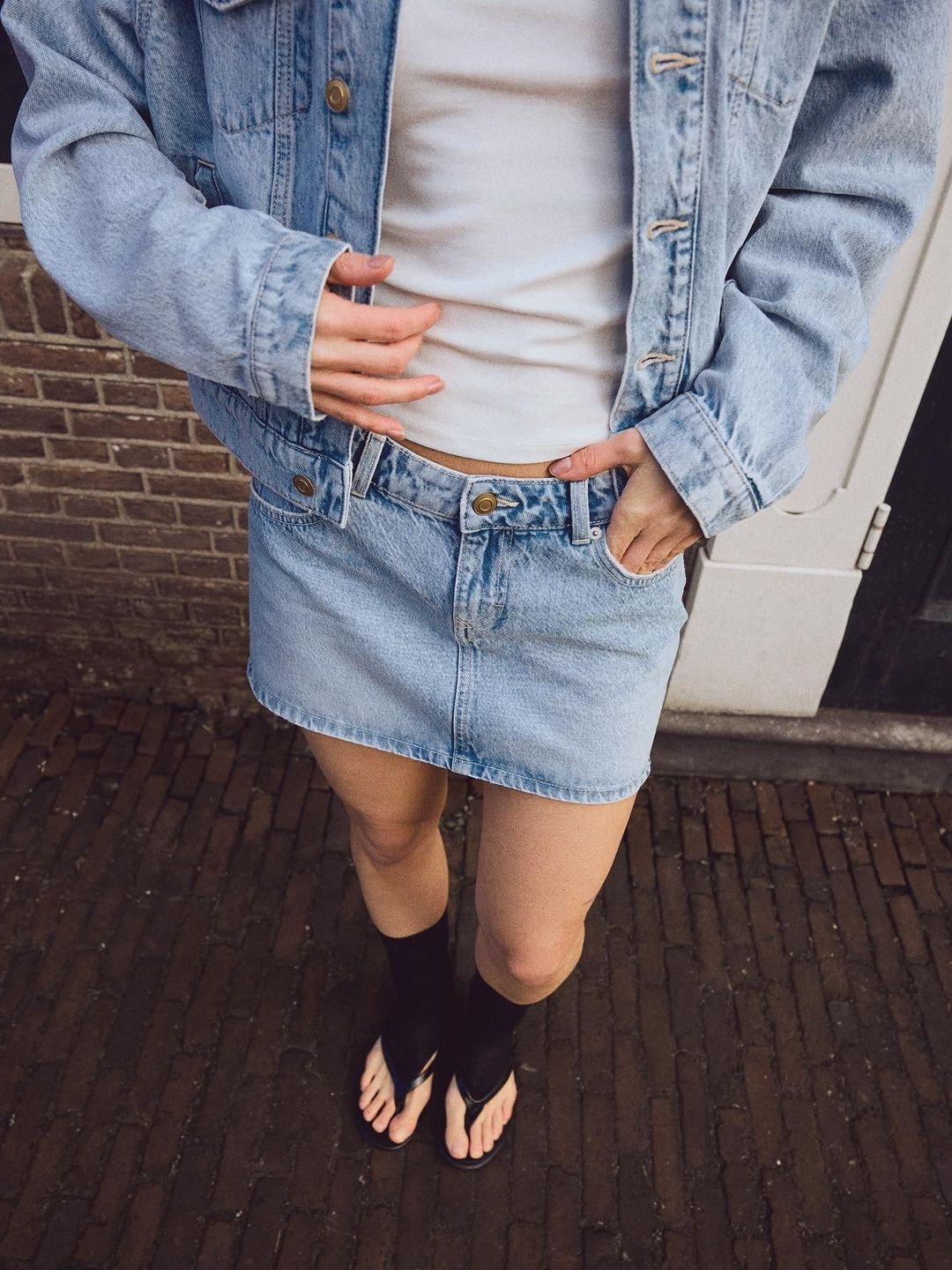 Cotton Mini Pencil Skirt