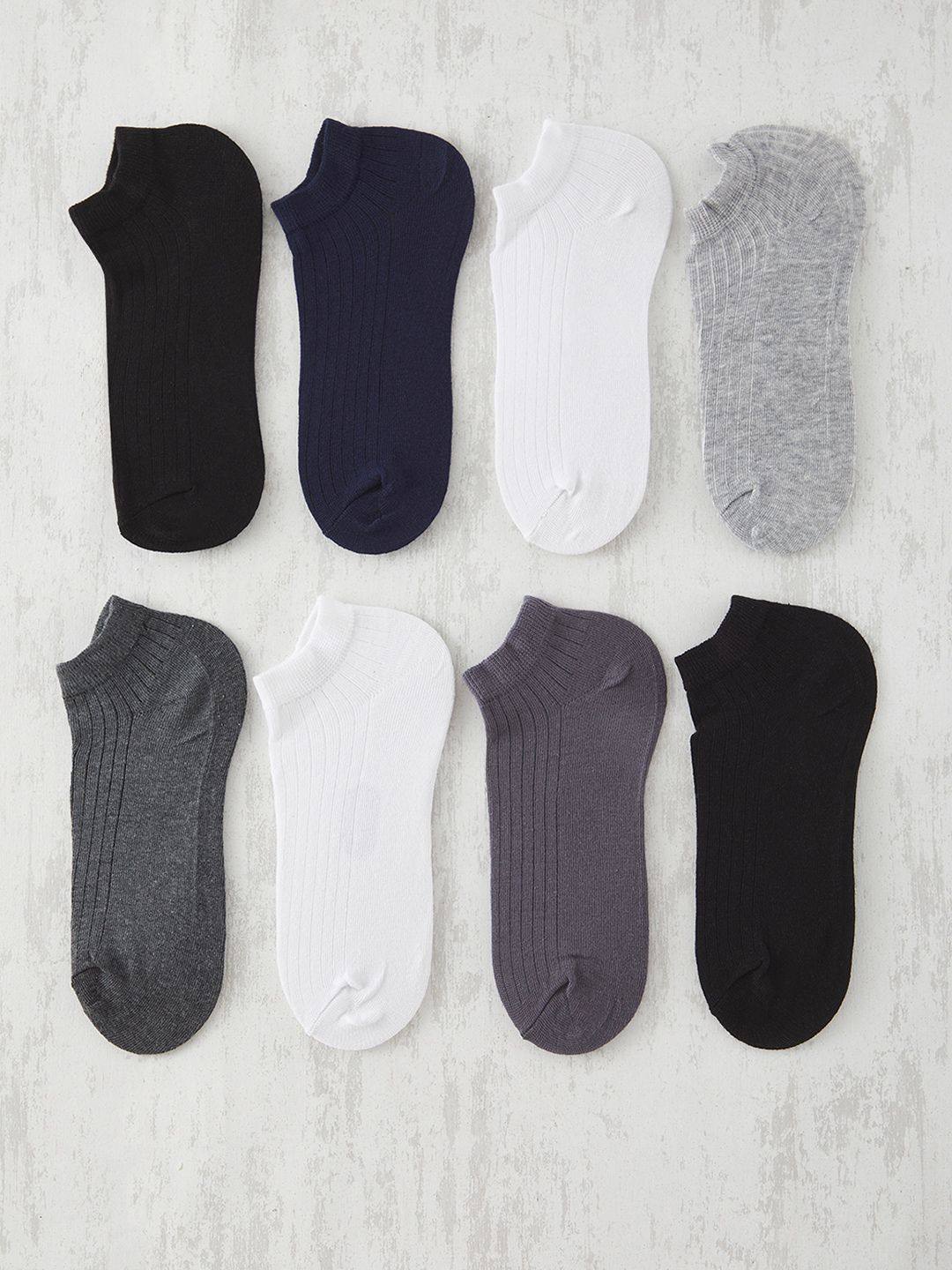 Trendyol Men Pack of 8 Cotton Assorted Ankle Length Socks
