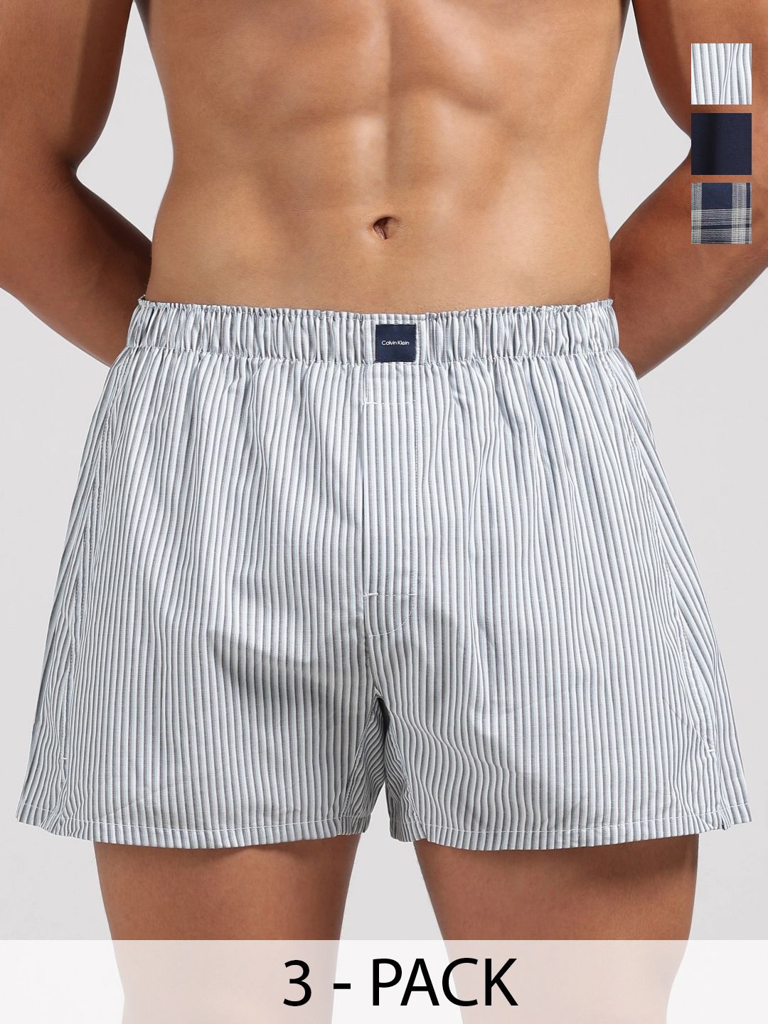 Calvin Klein Underwear Calvin Klein Underwear Pack Of 3 Checked Mid-Rise Boxers