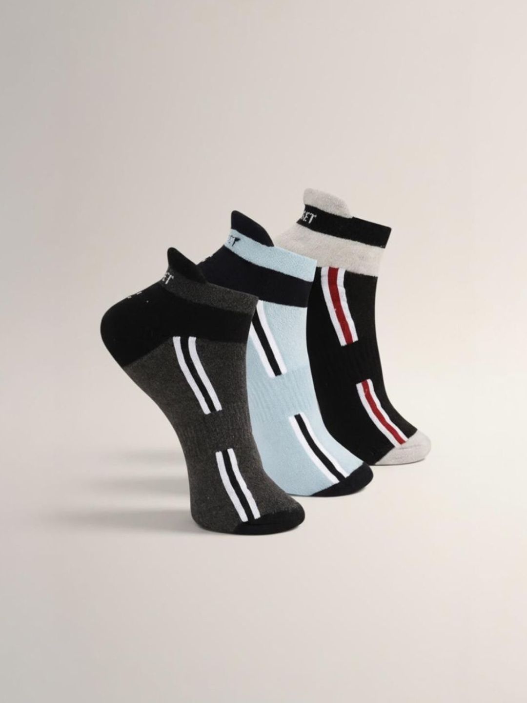 CRUSSET Men Pack Of 3 Ankle Length Cotton Socks